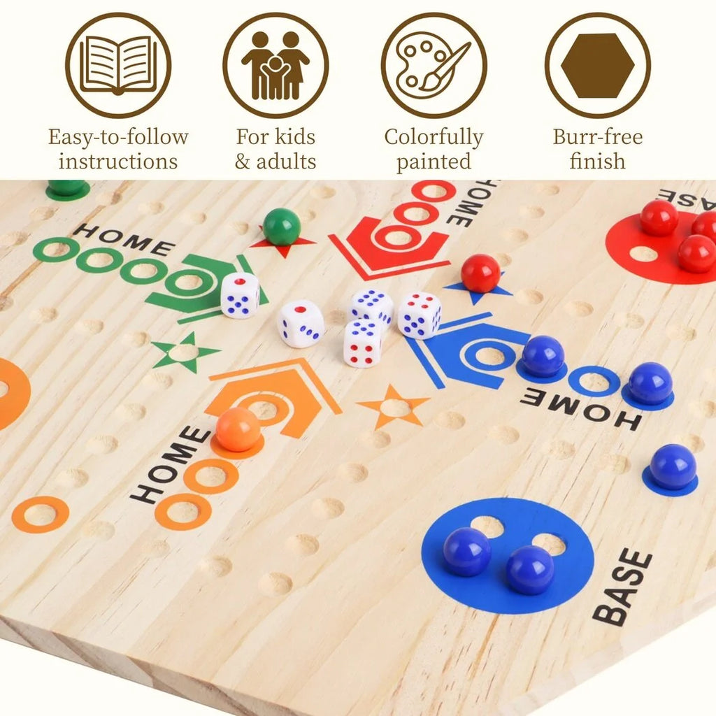 Double-Sided Wooden Marble Board Game Z93724