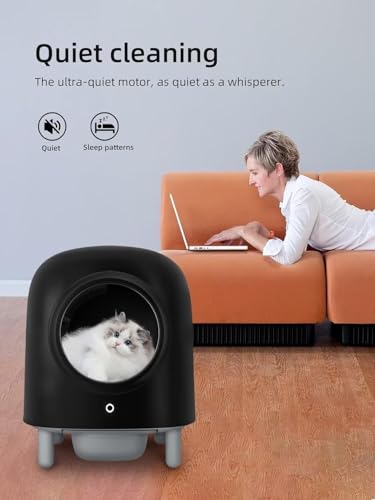 Black Automatic Self Cleaning Cat Litter Box T284522