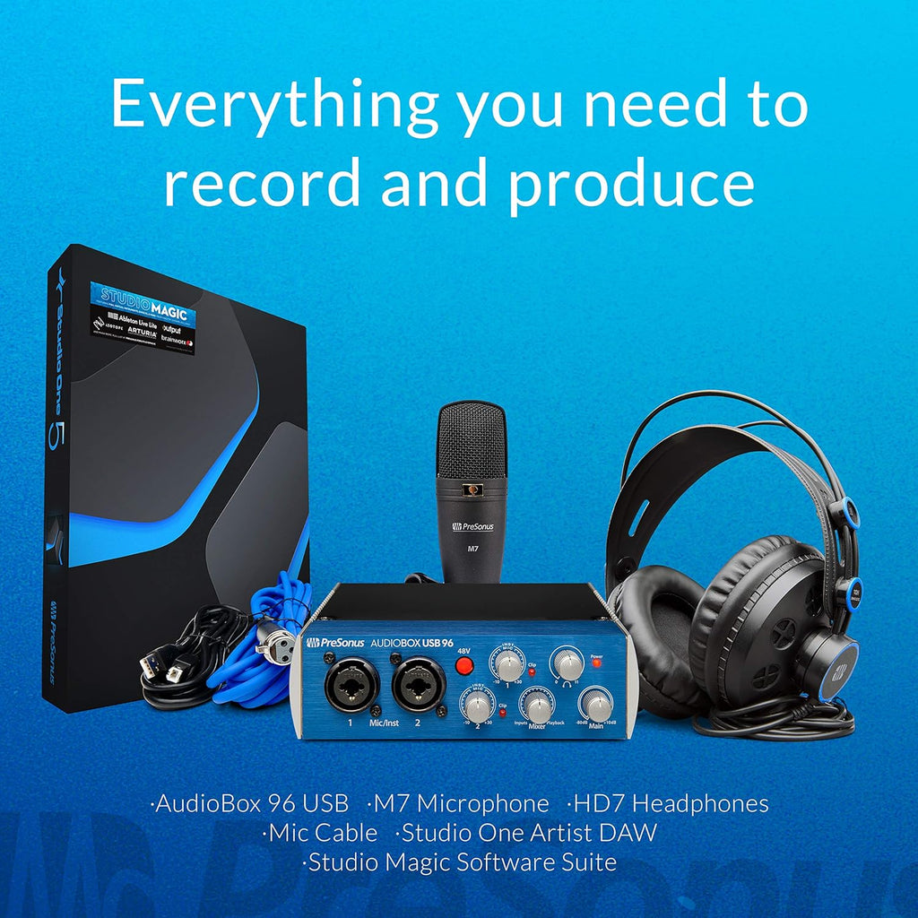USB 2.0 Recording Bundle with Interface, Headphones, Microphone and Studio One software T4166