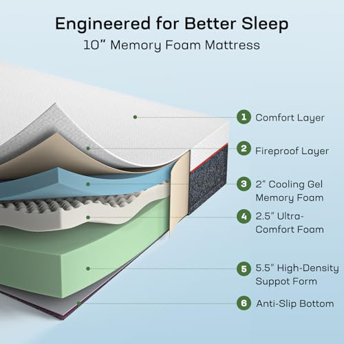 6 Inch Twin Size Cooling Gel Memory Foam Mattress C154