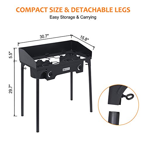 Propane Burner with 29,000 BTU, Single Burner Propane Stove with Regulator and 5.9ft Hose, Cast Iron Burner C594465