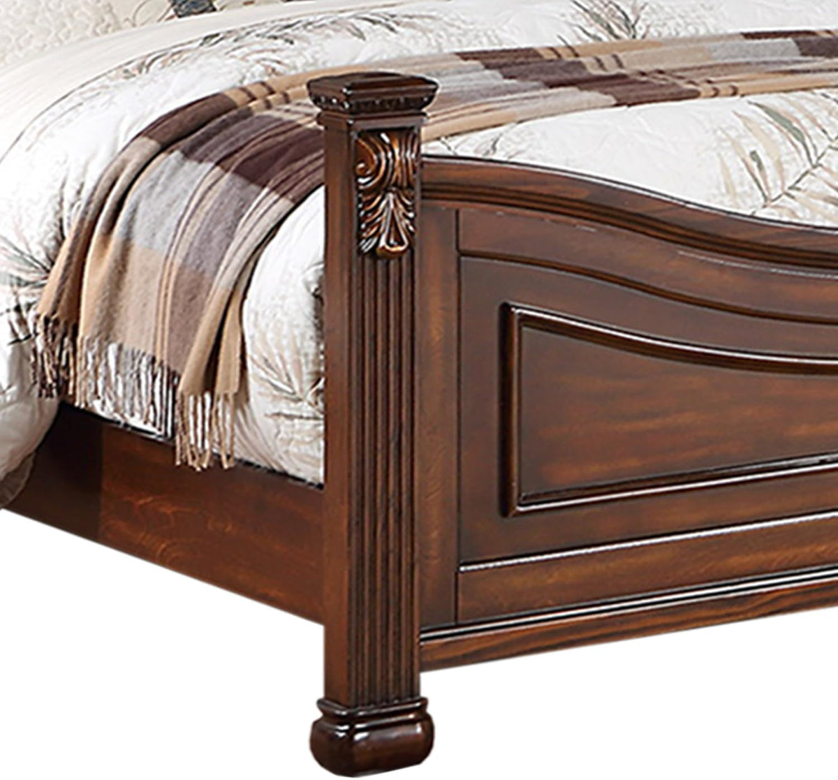 Dark Cherry Wooden California King Bed Q4714