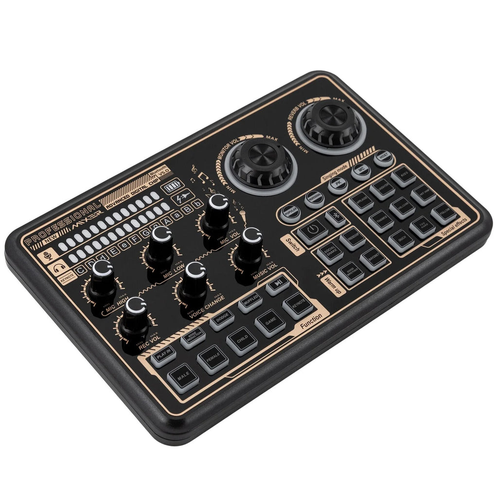 Sound Effects Board Audio Interface with Voice Changer and LED Lights F278