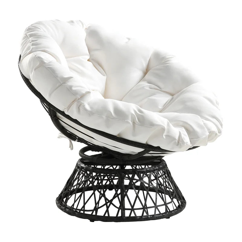 White cushion Papasan Chair with Black Frame F287781