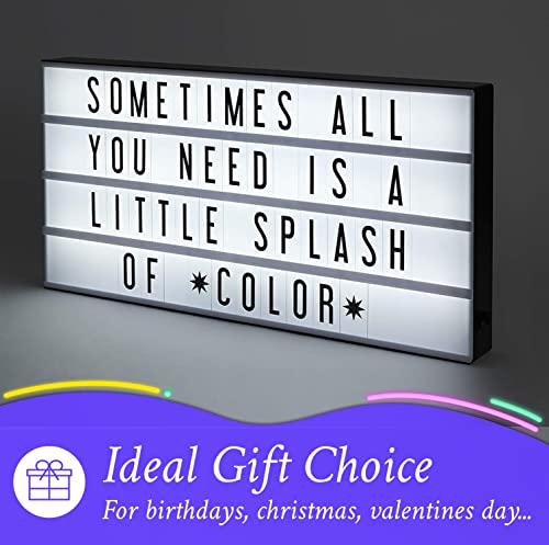 Mini Rainbow Color Changing Light Up Letter Board Sign with 100 Letters and Symbols, 3 Modes, 8"x6" R1945