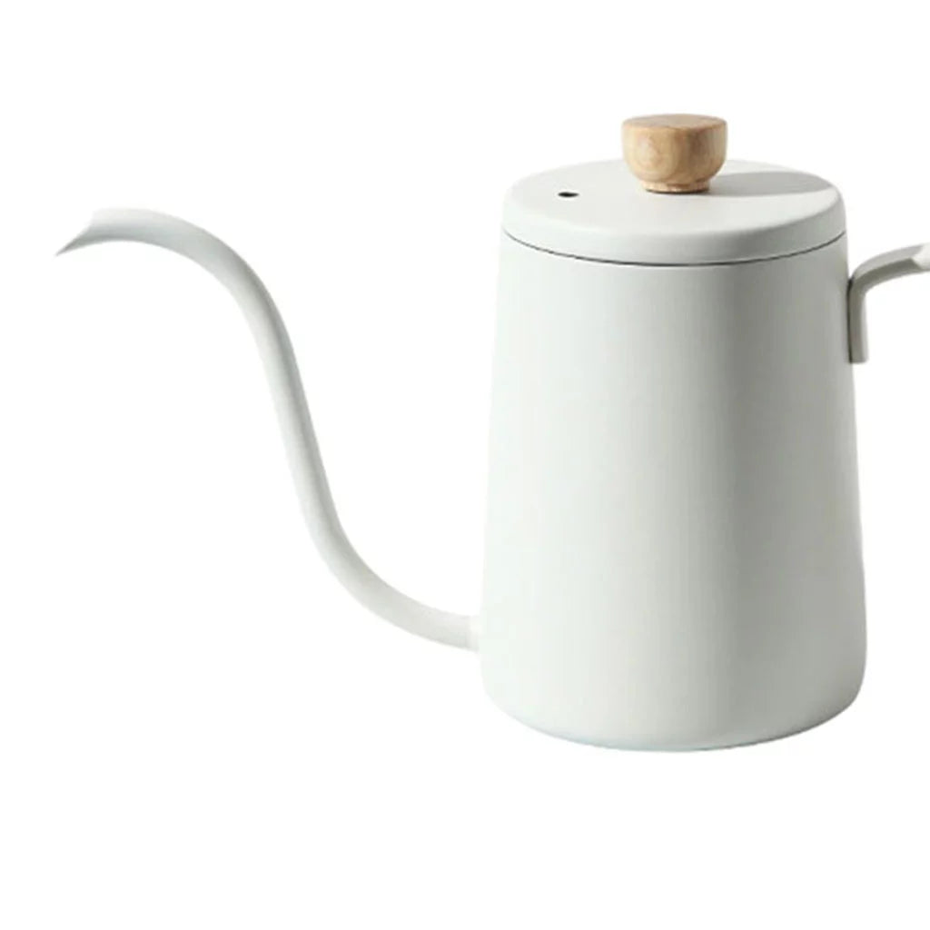 White Stainless Gooseneck Tea Kettle A2849