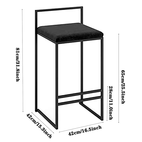Set of 2 Low Back Wrought Iron Bar Stools W5741