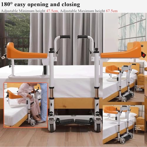 Portable Bath Lift Chair with 180° Split Seat and Wheels X630619