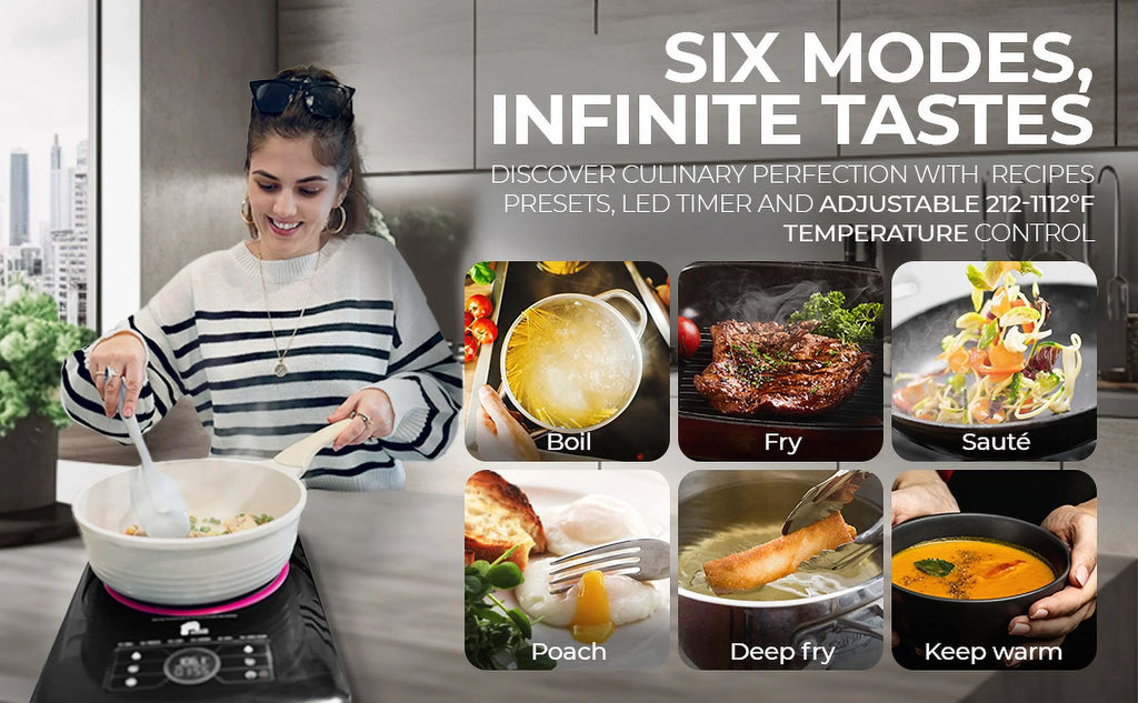 Portable Electric Cooktop Stainless Steel Microcrystalline Glass P816