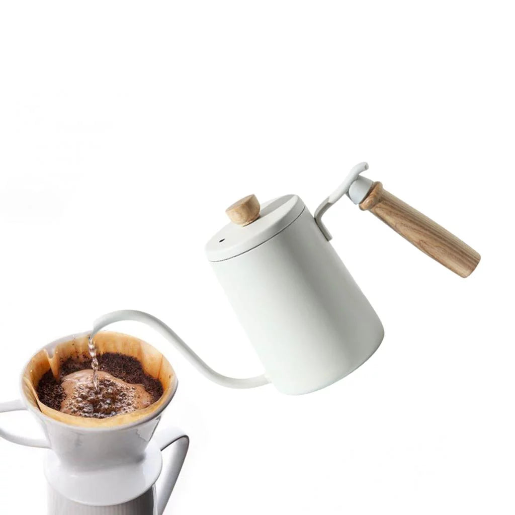 White Stainless Gooseneck Tea Kettle A2849
