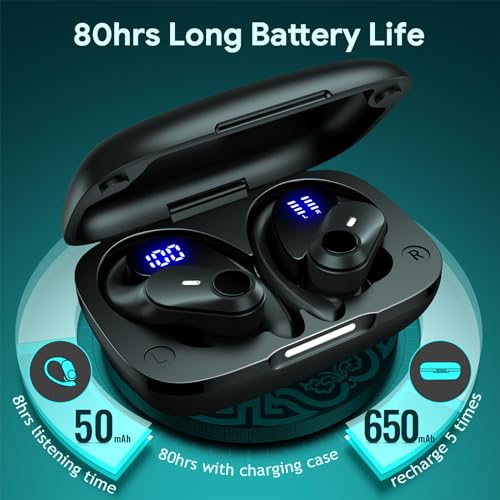 Active Noise Cancelling Wireless Earbuds with Charging Case Black U8159