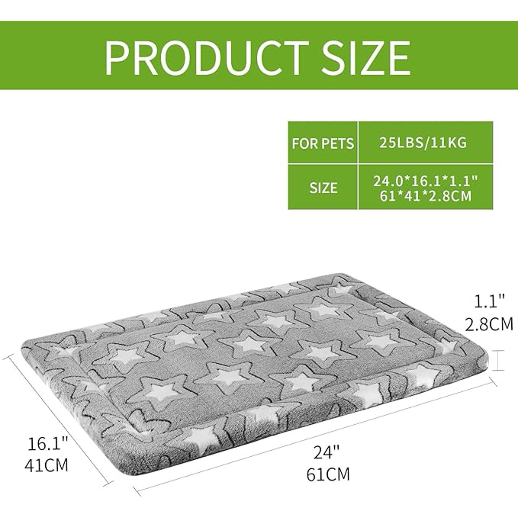 Reversible Machine Washable Grey Dog Crate Pad B56236