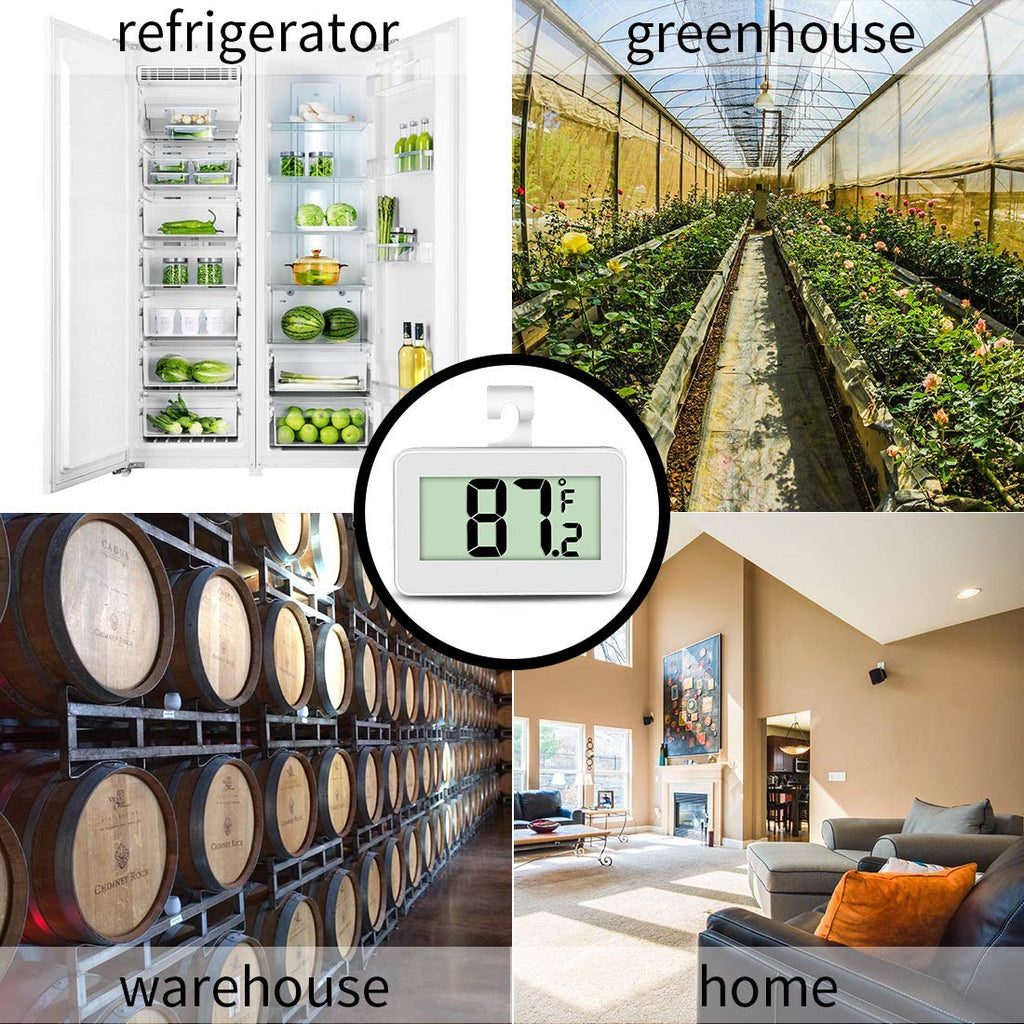 2 Pack Digital Waterproof Refrigerator Thermometer with Hook N578572
