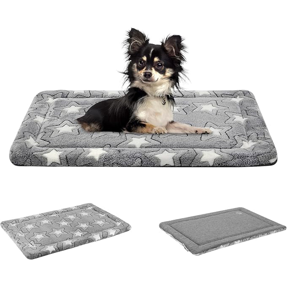 Reversible Machine Washable Grey Dog Crate Pad B56236