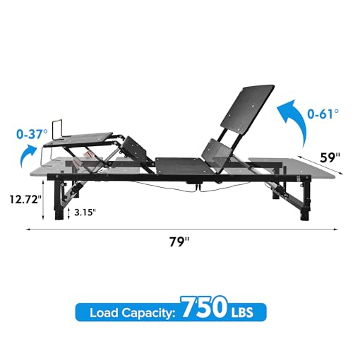 Queen Size Black Electric Adjustable Bed Frame V259