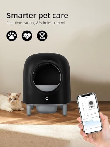 Black Automatic Self Cleaning Cat Litter Box T284522