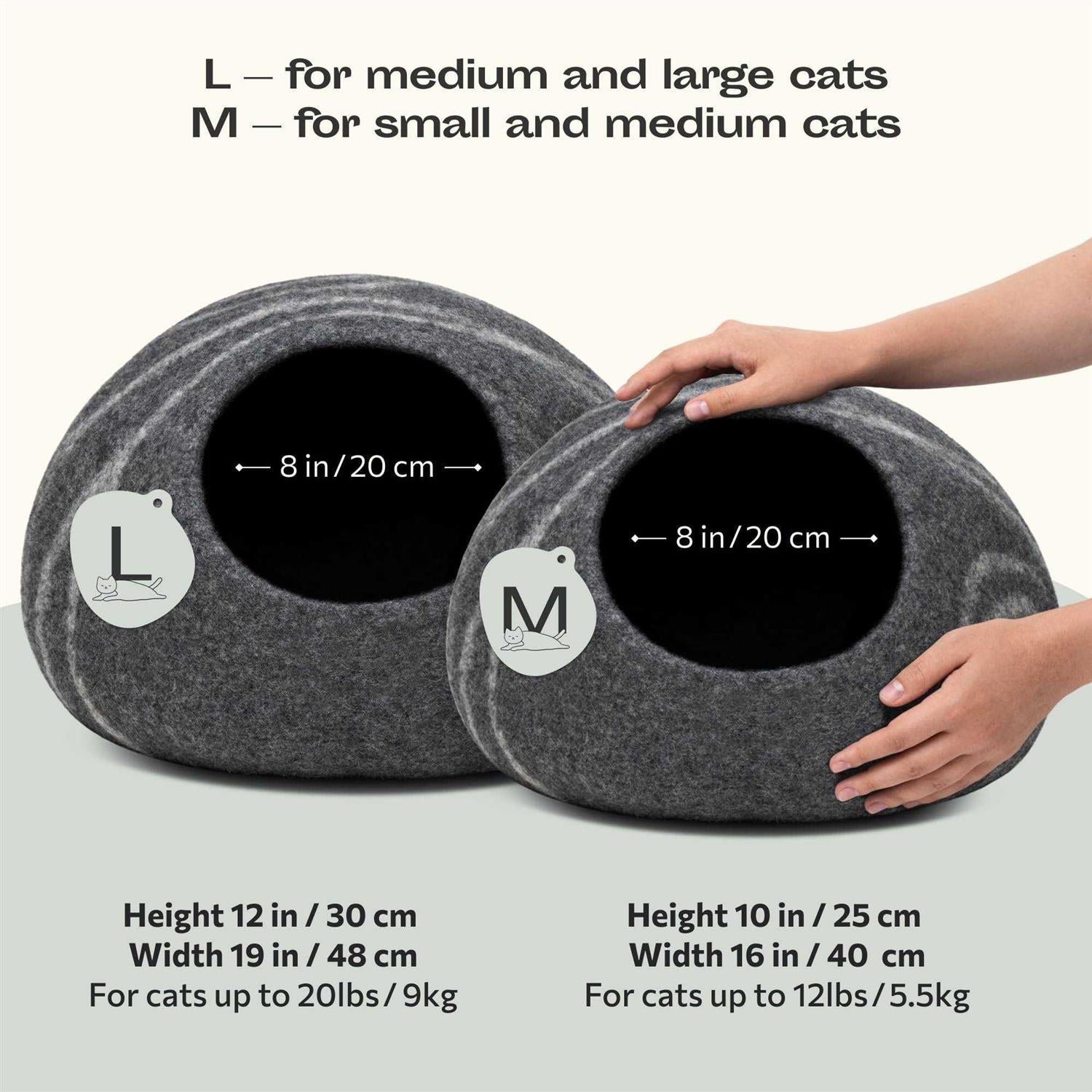 Felt Cat Bed Cave 100% Merino Wool L2233