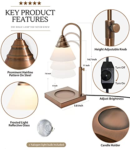 Gold Height Adjustable Candle Warmer Lamp with Timer A972