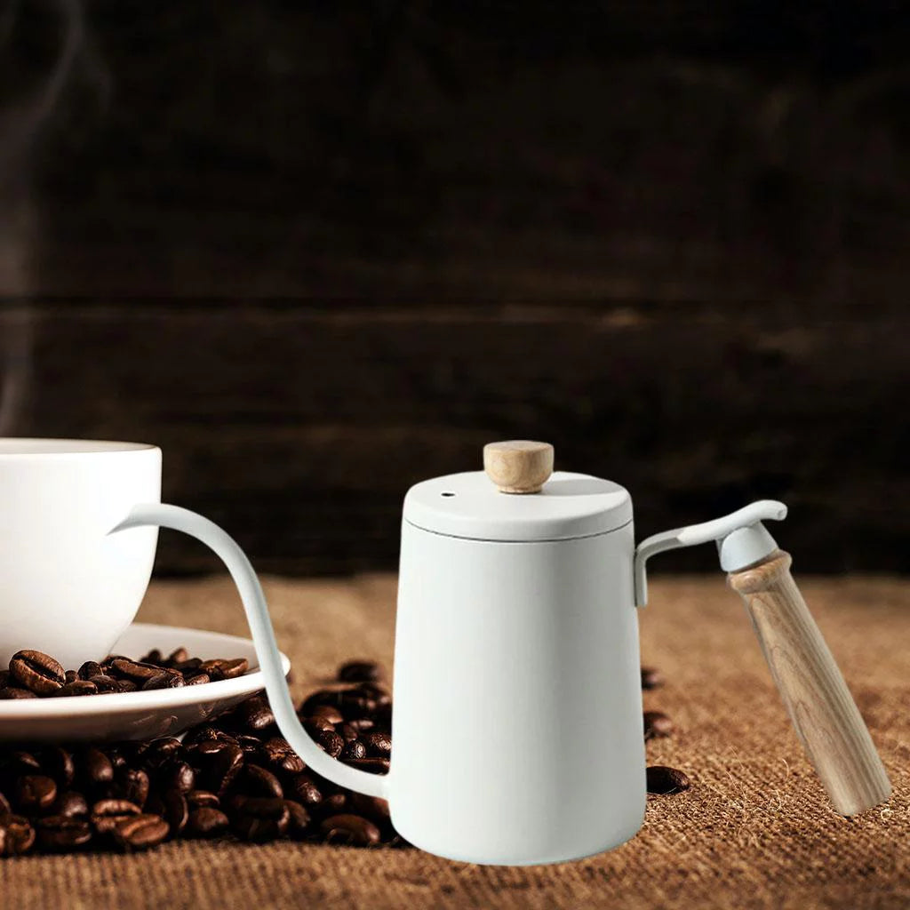 White Stainless Gooseneck Tea Kettle A2849