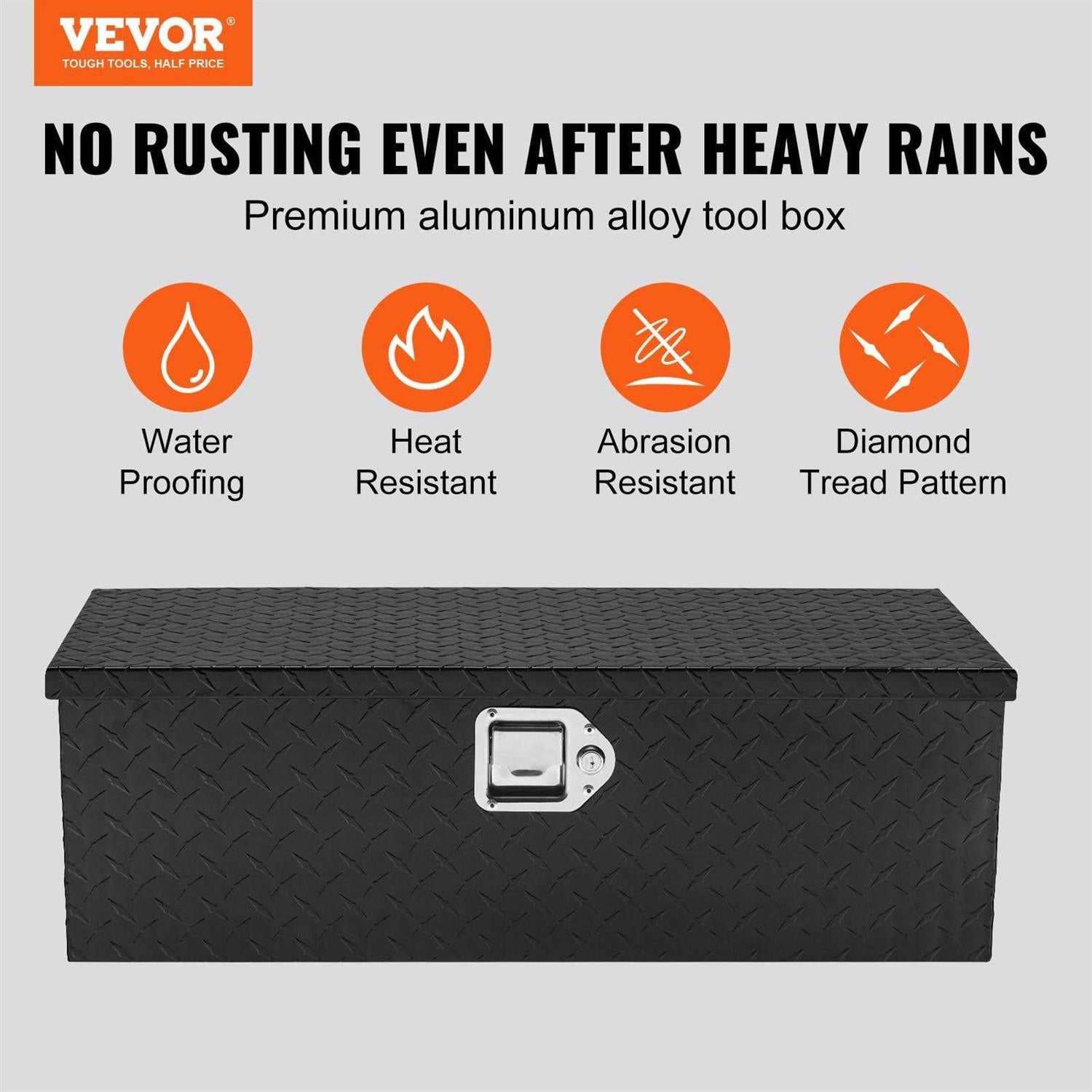 Heavy Duty Aluminum Truck Bed Tool Box with Lock Keys E81054