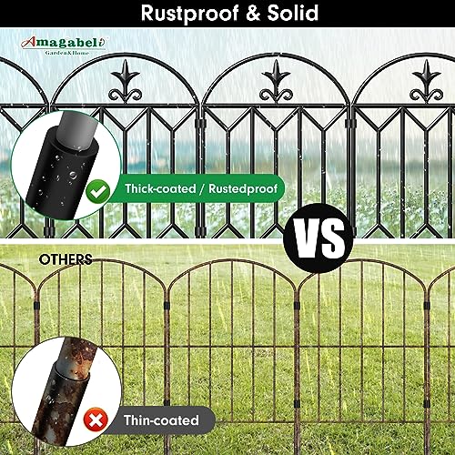 10 panels Decorative Garden Fences and Borders 24in(H)×10ft(L) No Dig Metal Fence Panel L27684