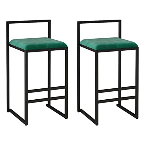 Set of 2 Low Back Wrought Iron Bar Stools W5741