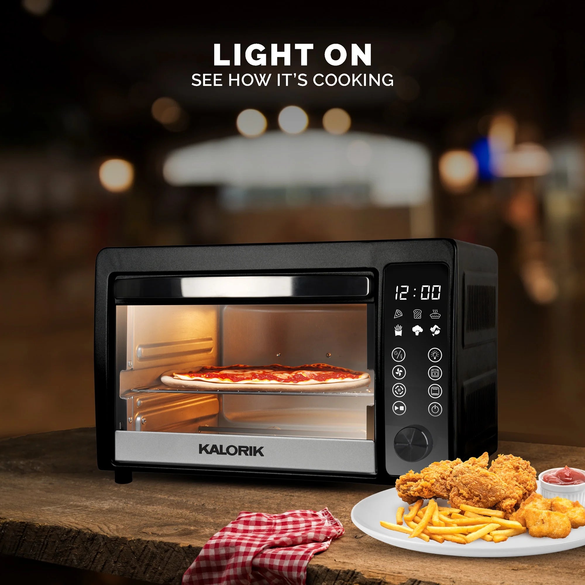 22-Quart Digital Touchscreen Air Fryer Toaster Oven, Black N118005