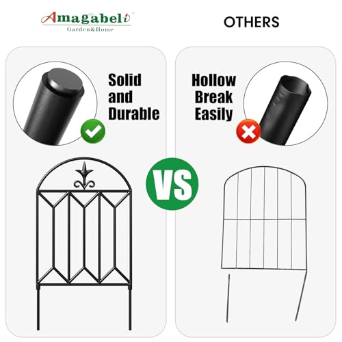 10 panels Decorative Garden Fences and Borders 24in(H)×10ft(L) No Dig Metal Fence Panel L27684
