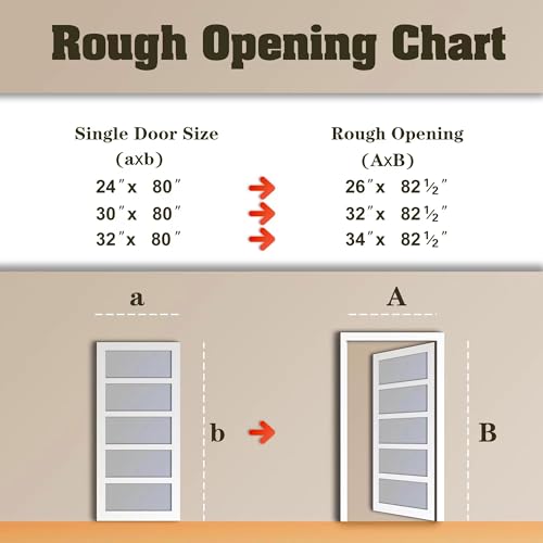 White Primed MDF 30"x 80" Frosted Glass French Door W89718