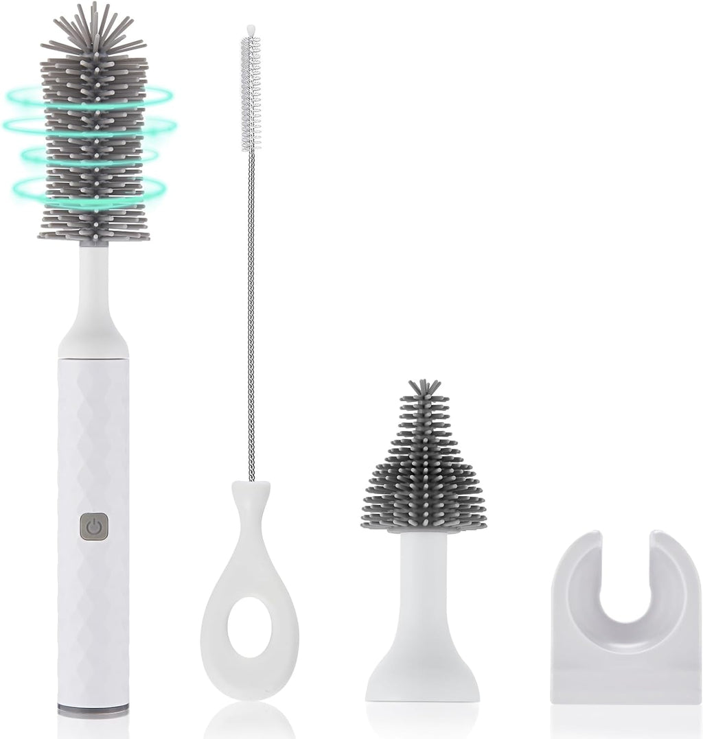 White 1500mAh Electric Baby Bottle Brush Set V62003
