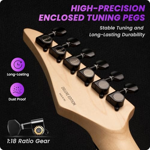 Black Solid Body Electric Guitar with 24 Frets B151