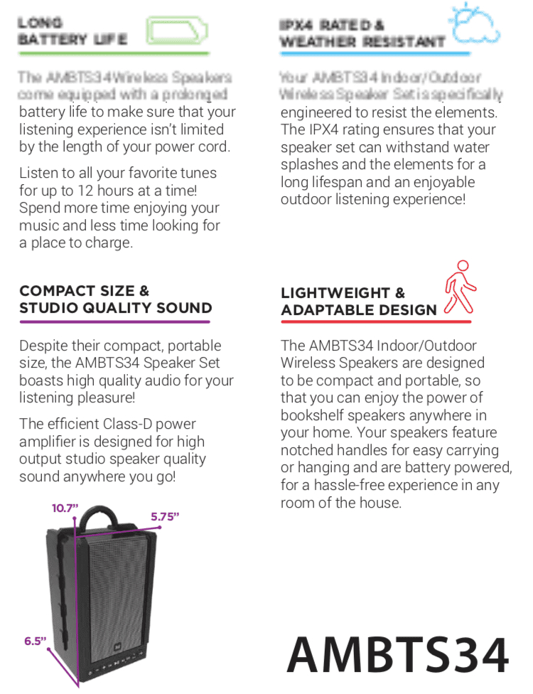 Wireless Portable Bluetooth Speakers V1739