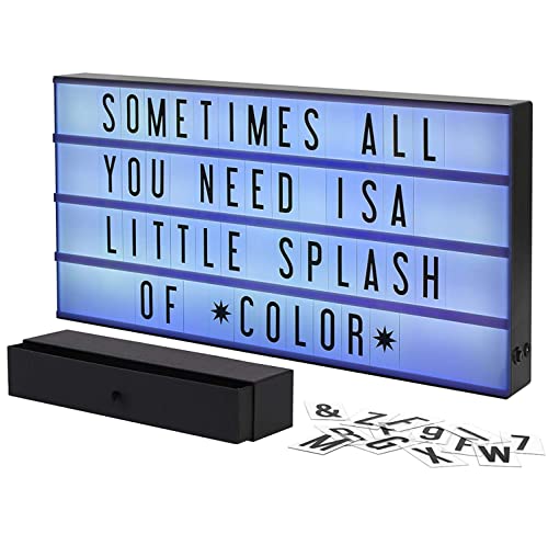 Mini Rainbow Color Changing Light Up Letter Board Sign with 100 Letters and Symbols, 3 Modes, 8"x6" R1945
