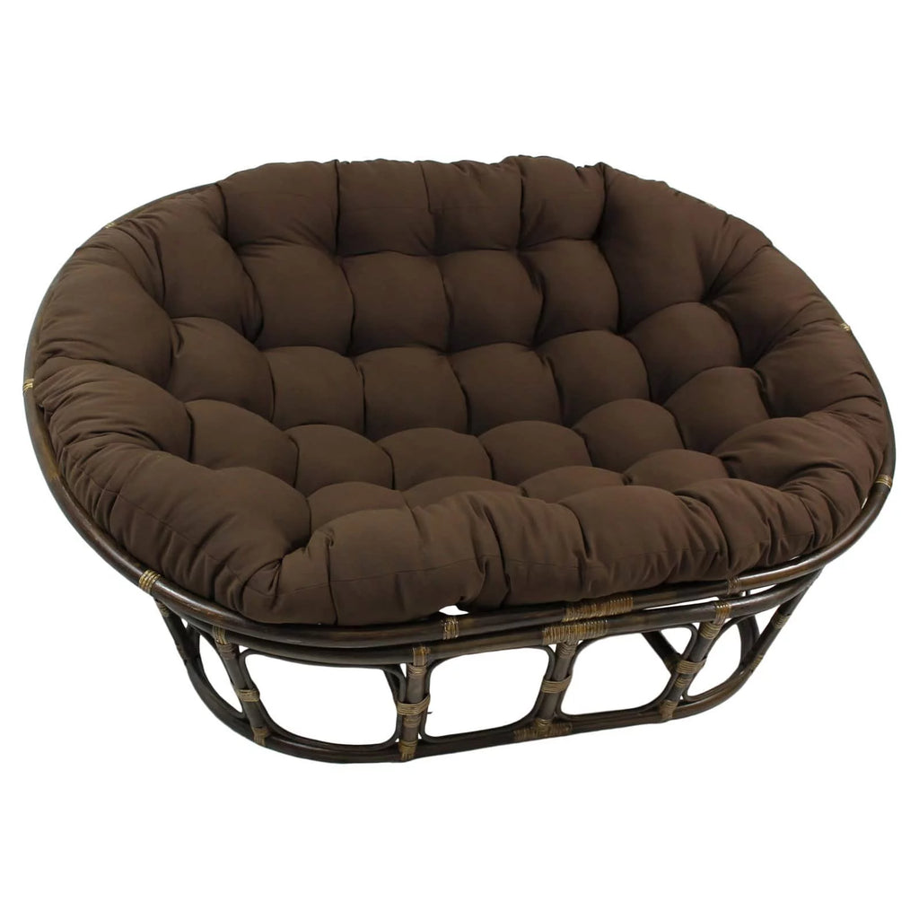 Rattan Double Papasan Chair with Twill Cushion P23382