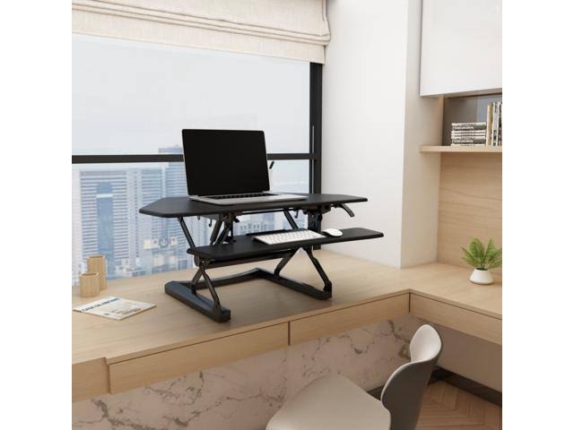 Black Adjustable Corner Standing Desk Riser R102