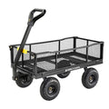 Black Steel Utility Wagon with Removable Side Panels, 4 Cu Ft, 900 lb Capacity T423976