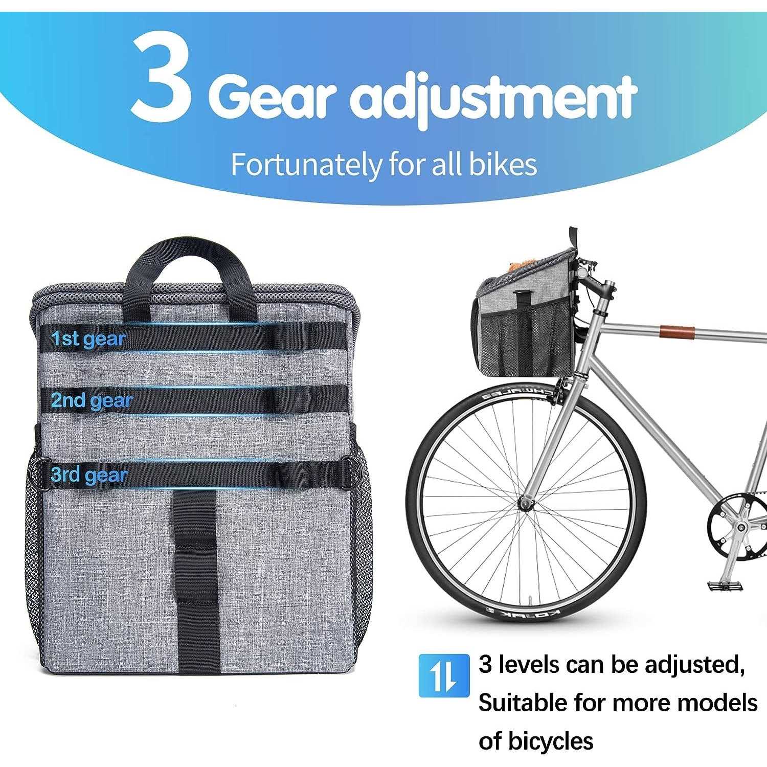 Dog Bike Basket Carrier Pet Bicycle Front Carrier Foldable Removable B648