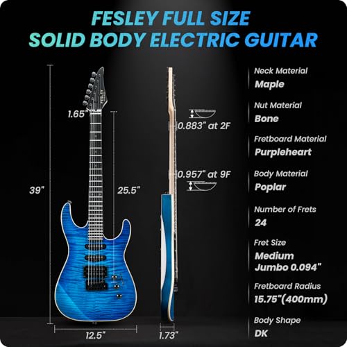 Black Solid Body Electric Guitar with 24 Frets B151