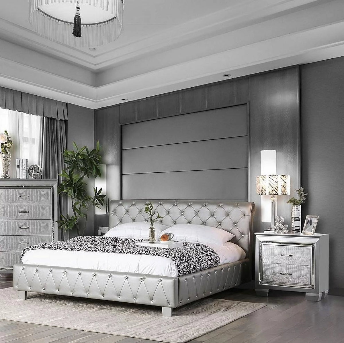 Solid Wood King Bedroom Set 3pcs S806898