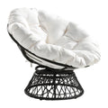 White cushion Papasan Chair with Black Frame F287781