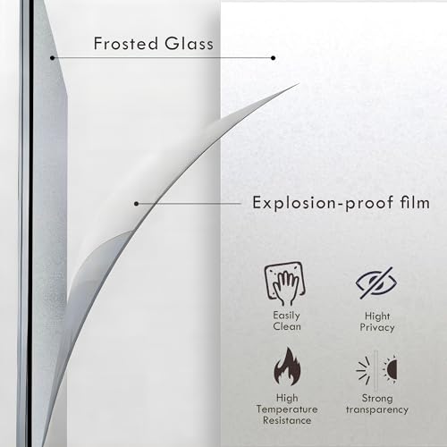 White Primed MDF 30"x 80" Frosted Glass French Door W89718