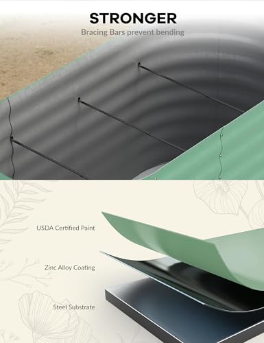 Beige Galvanized Raised Garden Bed C726