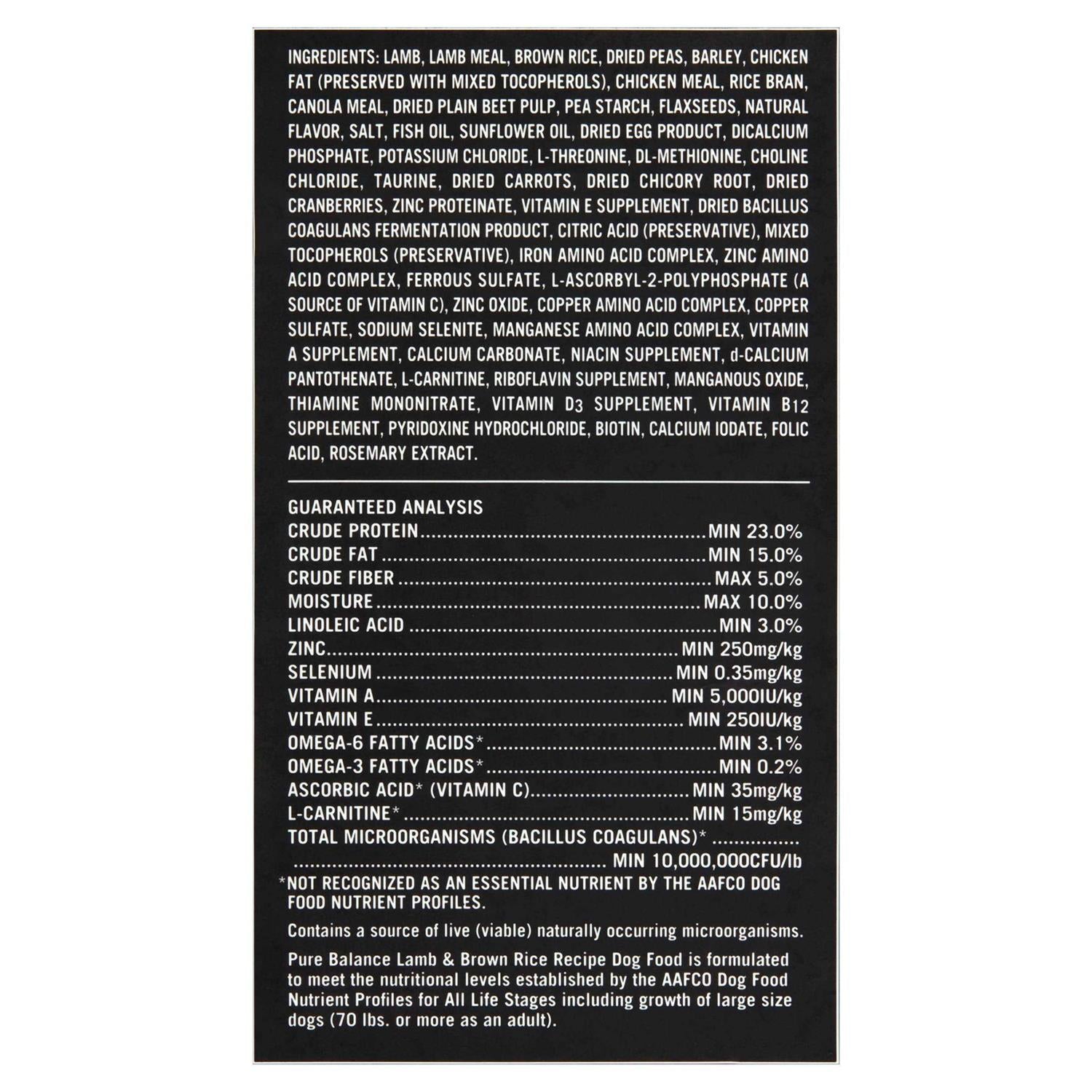 Lamb & Brown Rice Recipe Dry Dog Food L48763