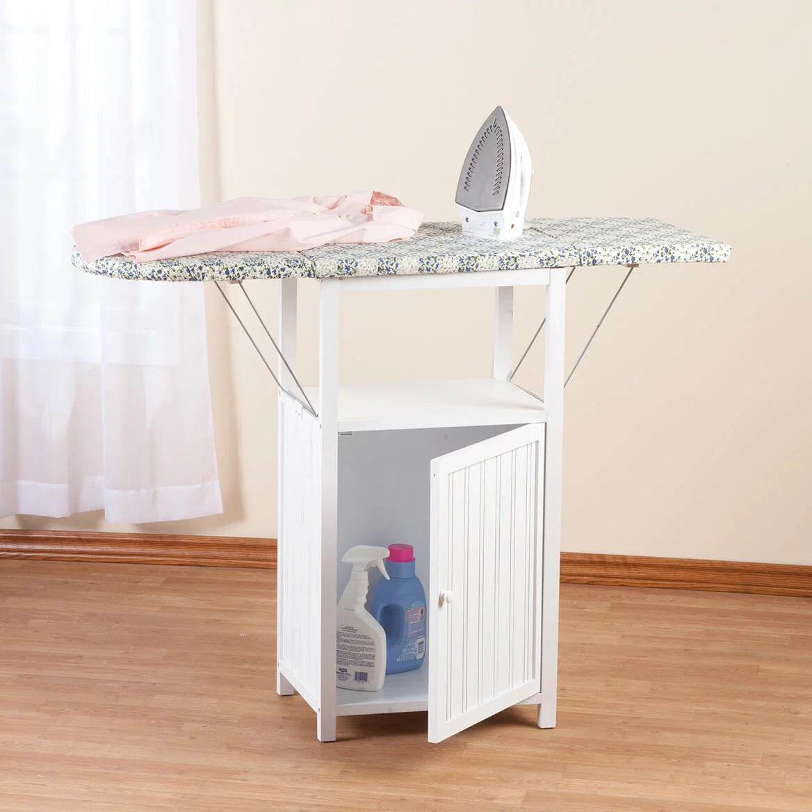 White Ironing Board with Storage Cabinet E78634