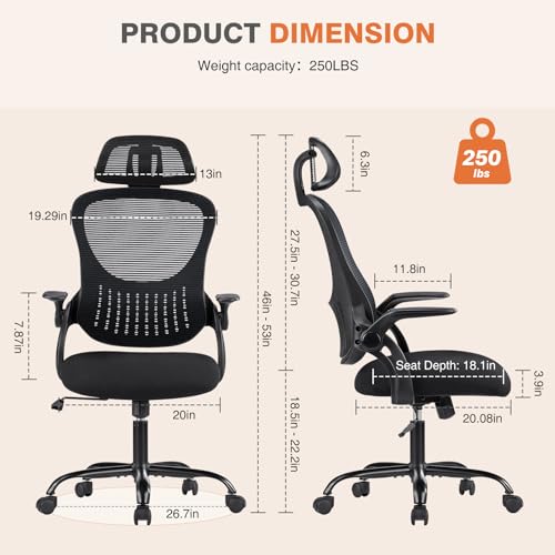 Pink Ergonomic High-Back Mesh Desk Chair with Wheels U1460