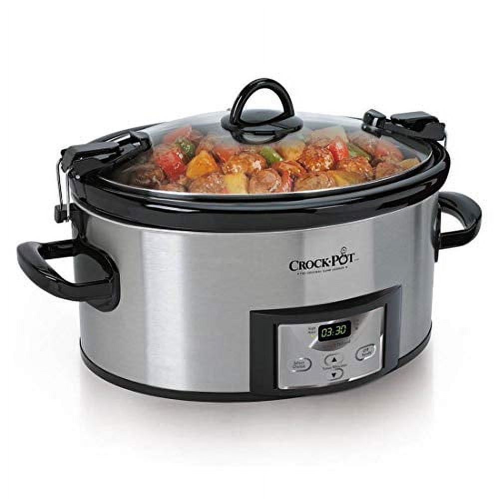 6 Qt Programmable Slow Cooker, Silver E8259