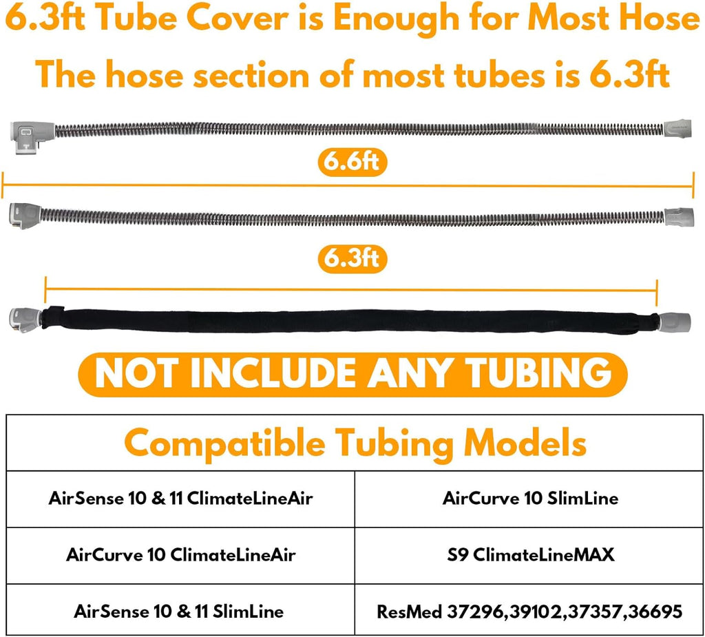 6.3ft CPAP Hose Cover with Full Zipper E1225