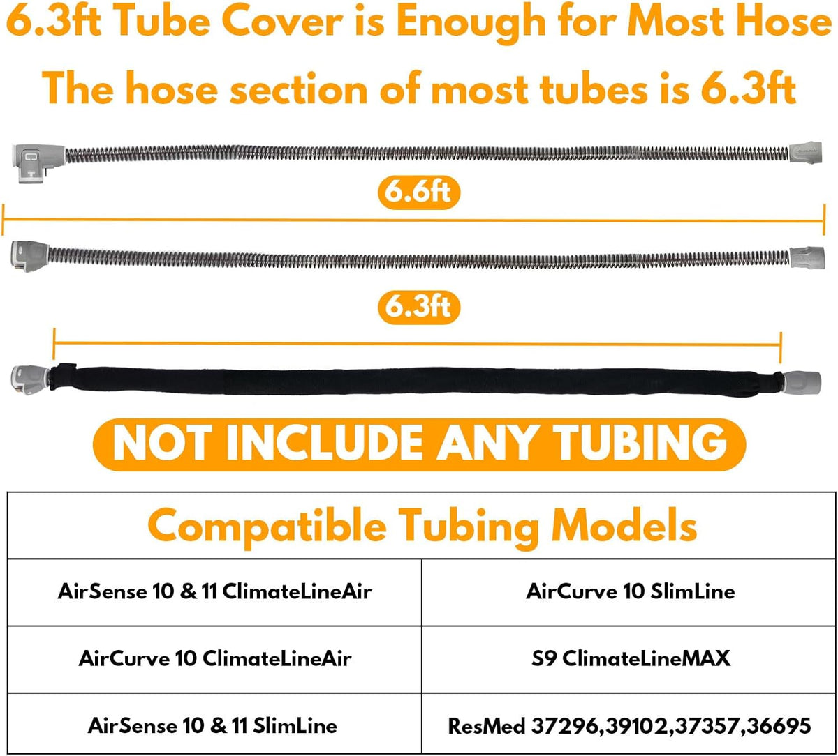 6.3ft CPAP Hose Cover with Full Zipper E1225