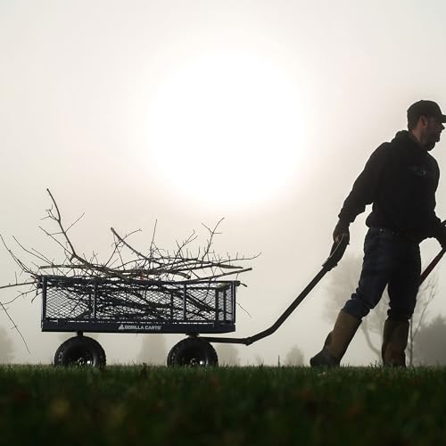 Black Steel Utility Wagon with Removable Side Panels, 4 Cu Ft, 900 lb Capacity T423976