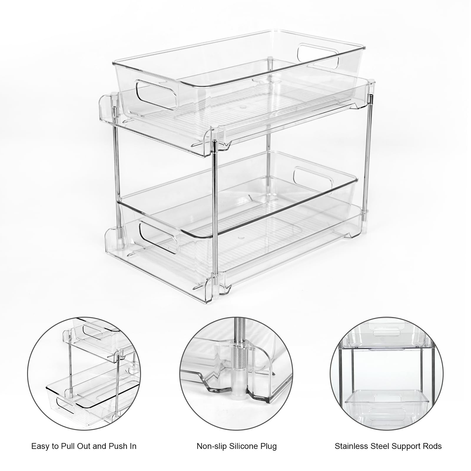 Clear 2-Tier Under Sink Pull-Out Drawer Z482762